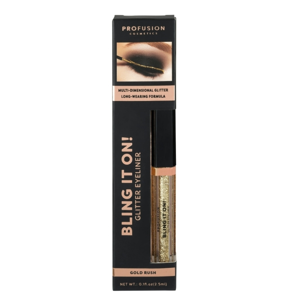 6 x Profusion Cosmetics Bling It On Liquid Glitter Eyeliner Gold Rush